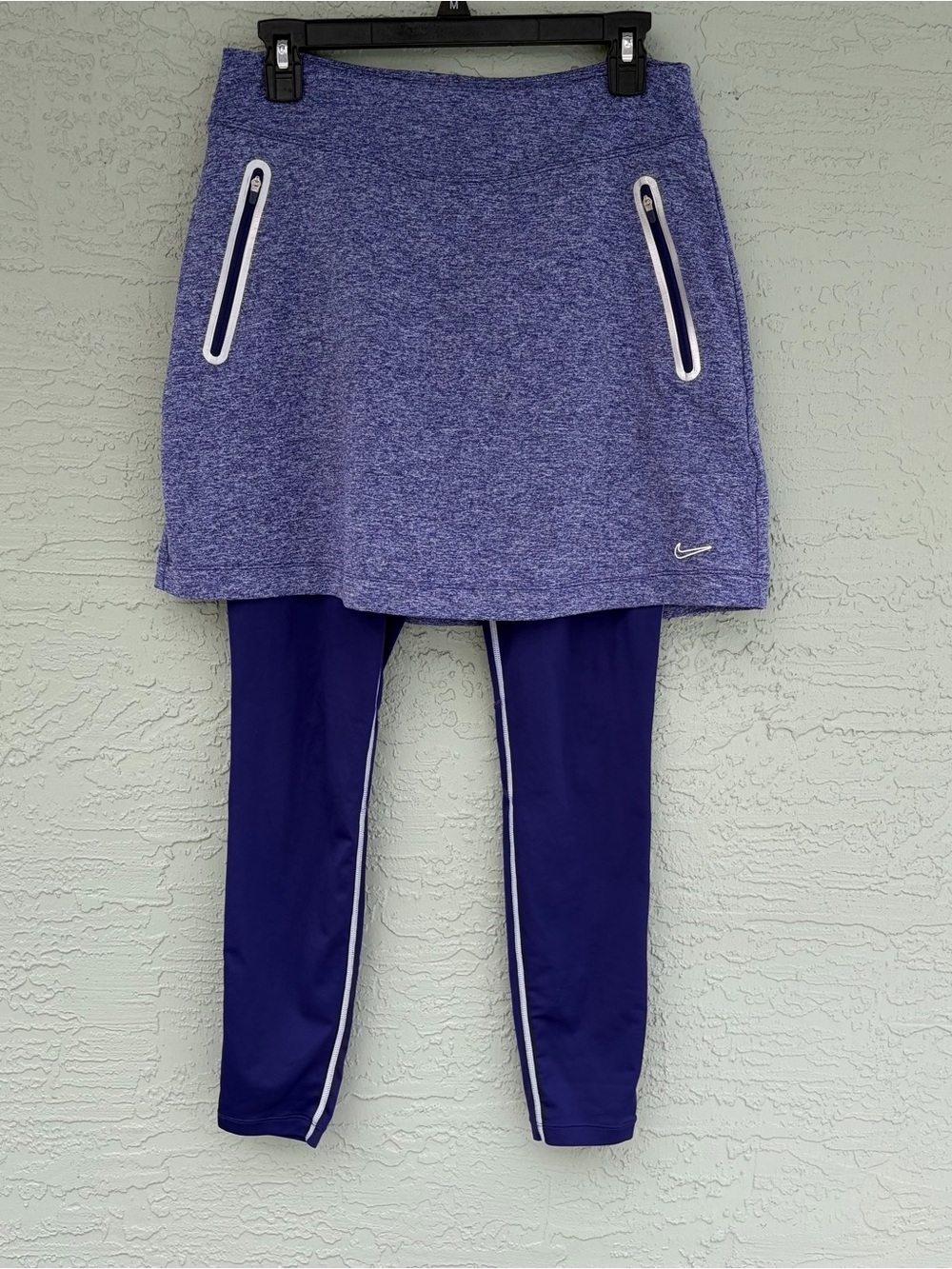 Nike Dri Fit Golf Tour Performance Skirted Athletic Leggings Purple Blue Size M